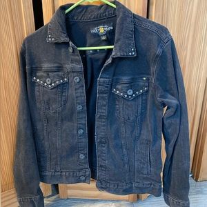 Lucky Brand Black Denim Jacket w/ stud details - M